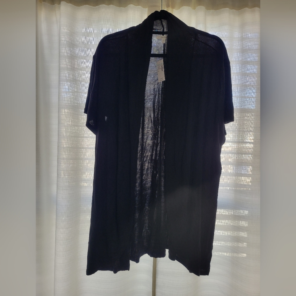 Maurice's short sleeve cardigan, black, size 2x
